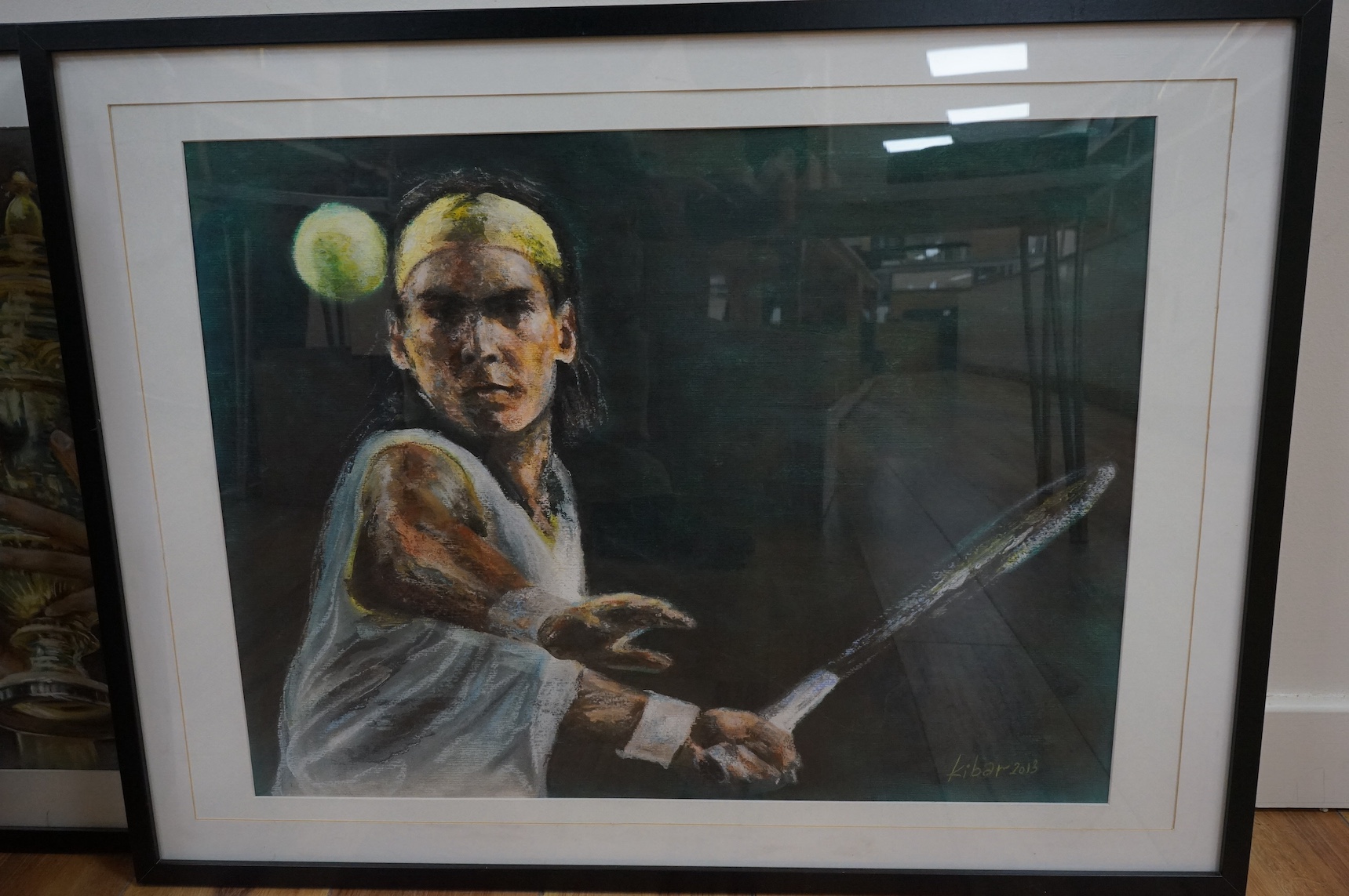 Baris Ali Kibar (Contemporary), three pastels, Tennis players; Roger Federer and Rafael Nadal, each signed and dated, 49 x 62cm. Condition - good